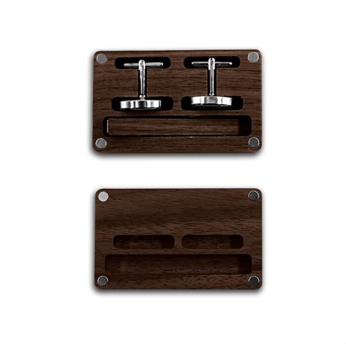 personalized-Solid-wood-tie-clip-cufflinks